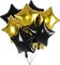 Black Gold Big Balloons Star Foil Mylar Helium Balloons for Party Decorations, Pack of 20
